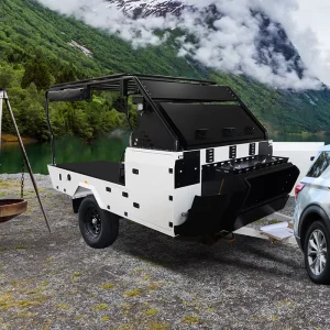 Durable Lightweight Aluminum Camper Trailer with Mini Waterproof Design 1000KG Load Capacity for Motorcycles Camping