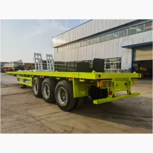 Durable Price 40ft 20ft Container Normal Bulk Cargo 3 Axles Flat Bed Semi Trailer Flatbed Container Trailer