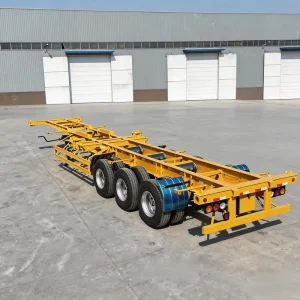 Durable Steel Versatile 20 40 45 FT 2 3 Axles Skeleton Container Transport Semi Trailer Trailers Platform Flatbed