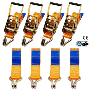 EN12195-2 50mm 2inch 5T Cargo Polyester Heavy Duty Ratchet Straps Ratchet Tie Down Strap J Hook GS CE Certified Cinta Catraca