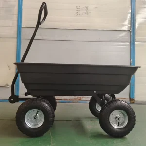Easy Moving Cargo Truck Steel Frame Wheelbarrow with Four Wheel Roll Container Utility Trailer Garden Dump Cart for Home Use