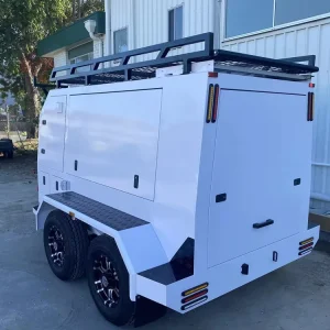 Eden Factory Direct Heavy Duty Dual Axle Builder’s Trailer White Tradesman Hot Dipped Galvanized Chassis Alloy Cargo Utility
