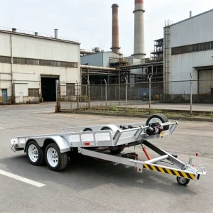 Electric Hydraulic Tilt Car Hauler Trailer Double Axle Steel Deck with 2500kg Capacity