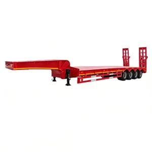 Engineering Lowboy Trailer Low Height and High Capacity for Oversized Heavy Duty Cargo