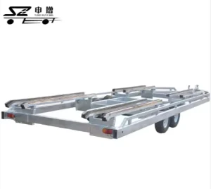 European Style 2.7t Four Wheel Two Axle Folding Boat Trailer Customizable Size Watercraft Trailers