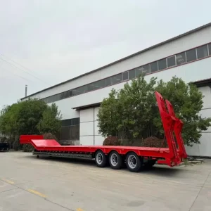 Excavator Transportation Heavy Load 3 Axles Low Bed Trailer 40T 60 Tons Lowbed Semi Trailer