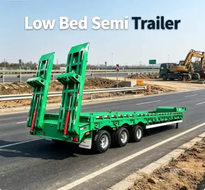 Extra Low Loader Semi Trailer Custom Frame Ready Stock for Oversized Cargo Transportation