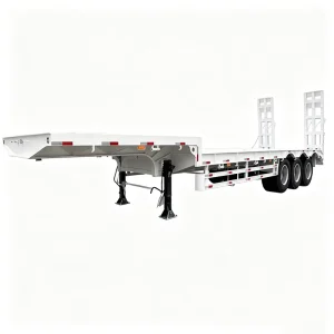 FEICHI Direct Sale Heavy 3 axis Lowbed Semi Trailer 60T Transport Custom with Mechanical Ladder