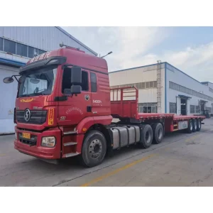 FLUN 60ton 20ft Flat Bed Container 40ft Flatbed Semi Truck Trailer