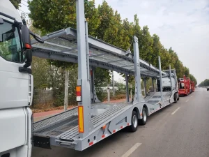 Factory 2 Axles Transport Trailer Car Carrying Carrier Truck Cargo Semi Trailer Vehicle Trailer