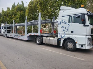 Factory 2 Axles Transport Trailers Car Carrying Carrier Truck Cargo Semi Trailer Vehicle Trailer