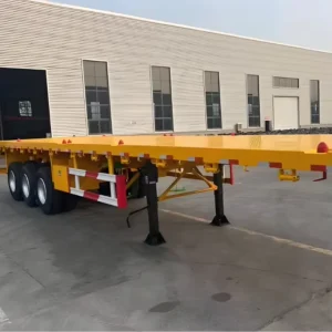 Factory 20 foot 40 foot 2 3 4 axis Flatbed Trailers Steel Semi trailer