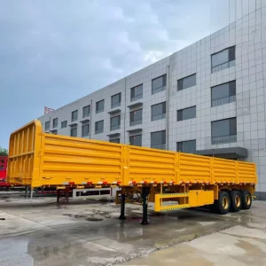 Factory 3 Axle Drop Side Wall Board Fence Stake Cattle Carrier Livestock Truck Heavy Duty Transport Box Fence Semi Trailer