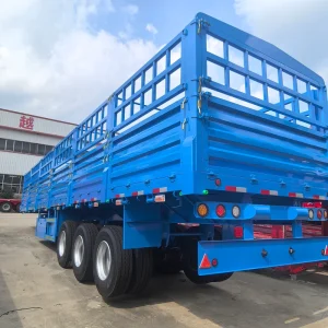 Factory 3 Axles Fence Cargo Full Trailer 80 Tons Capacity Cargo Transport Truck Trailer