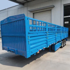 Factory 3 Axles Fence Cargo Full Trailer 80 Tons Capacity Cargo Transport Truck Trailer