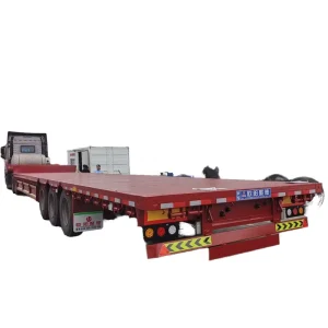 Factory Customized 50 Ton and 80 Ton 3 Axles Low Flatbed Semi Truck Trailer Custom Commercial Truck Trailers