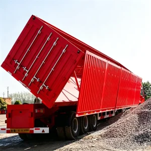 Factory Direct 3 Axle 4 Axle 5 Axle 50 Ton 80ton 45cubic Meters Side Tractor Tipper Dump Semi Trailer Side Wall Semi Trailer
