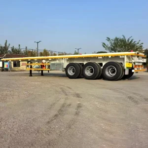 Factory Direct 3 Axles 20ft 40ft 45ft Steel Container Semi-Trailers Flatbed Trailer for Africa