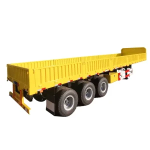 Factory Direct 40ft 3 Axles Steel Side Wall Flatbed Semi Trailer for Heavy Equipment and Efficient Cargo Utility Transportation