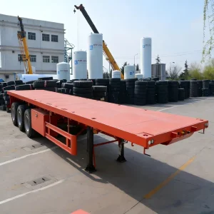 Factory Direct Heavy Duty 3 Axle Flatbed Trailer Flat Platform Semi Trailer