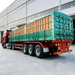 Factory Direct Sale 12R22.5 4-wheel Cargo Truck Fence Trailer Transport Fence Semi Trailer