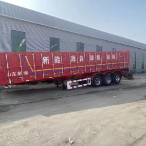 Factory Direct Sale Brand New 35-ton Three-axle Steel Bulk Cargo/stake/fence-type Semi-trailer with Rear Dump Function