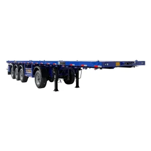 Factory Direct Sale Brand New Flatbed Semi Trailer High Quality 4 Axle Flatbed Trailer for Container Transport Semi Trailer