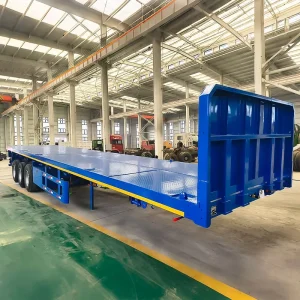 Factory Direct Sale Steel Heavy Duty Transport Truck Trailer 40 Feet 3 Axle Flatbed Semi Trailer