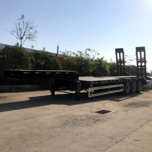 Factory Direct Sales 2 3 4 Axle Flat Bed Steel Low Bed Semi Trailer for Cargo and Utility Purpose