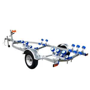 Factory Direct Sales Customization Available 5.6m (18ft) 1 Axle Silver Hot Dip Galvanized Boat Trailers 750kg Payload