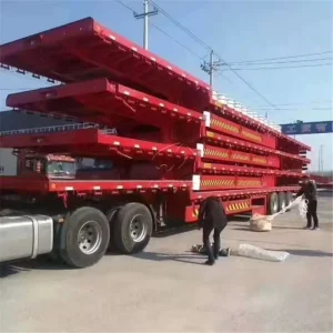 Factory Direct Supply 3 Axle 40ft Container Flatbed Heavy Duty Steel Cargo Transport Semi Trailer 40 Ton CCC ISO9001
