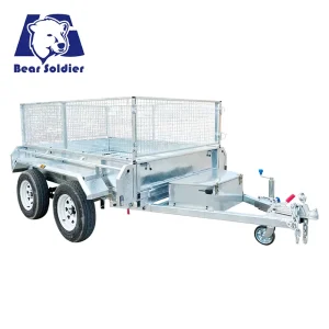 Factory Direct Supply Double axle 8*5 Hot dip Galvanized Hydraulic Self unloading Farm Trailer
