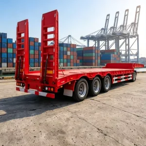 Factory Direct ZJV9703TDPTH Tri Axle 70Ton Lowbed Semi Trailer With BPW Axle for Heavy Cargo Haulage