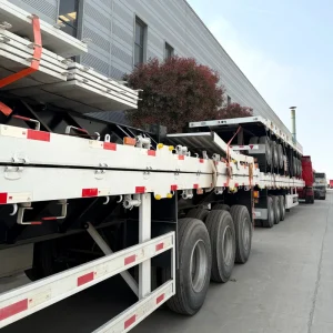 Factory Directly Sale 3 Axle 40T 40 ft Container Flat Bed Flatbed Semi Truck Trailers