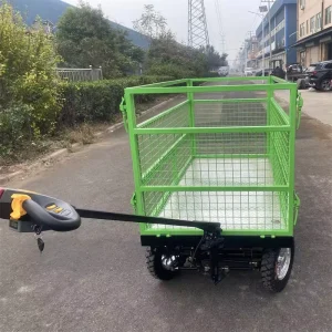 Factory Directly Selling Folding Utility Trailer Cargo Storage Equipment Electric Platform Trolley 4 Wheels