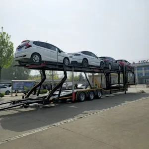Factory Heavy Duty Multi Functional 8 Position Auto Transporter Trailer Load 8 Cars or 40ft Container for Central Asia Market