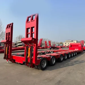 Factory Heavy Duty Multi axle Trailer Lowboy Trailer 60 80 100 Tons Lowbed Low Bed Truck Semi Trailer