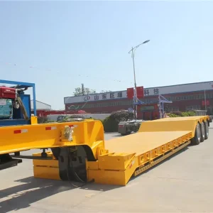 Factory Hydraulic Detachable Goose Neck 4 Axles 80T 3 Axles 60 Tons Low Bed Truck Semi Trailer Lowboy Trailer Drop Deck