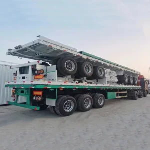 Factory New Shipping 20ft 40 Feet 2 3 4 Axles Flat Bed Flatbed Container Semi Truck Trailers