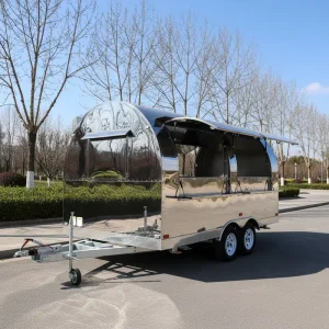 Factory OEM Round Mobile Food Trailer Circular Catering Trailer for Coffee Burger Pizza Snack Concession Business