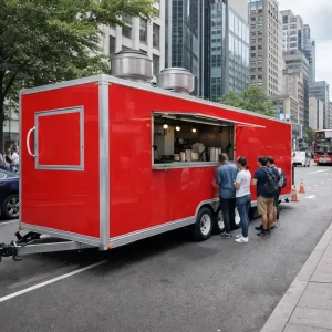 Factory OEM Square Concession Trailer Fully Equipped Stainless Steel Frame Mobile Food Box Cart CE CoC Certified Candy Chips