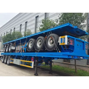 Factory Pan Trailer 3 Axles Long Trailer 20 Ton 30 Ton Flatbed Trailer
