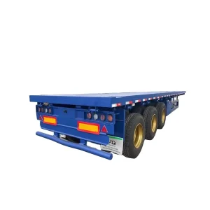 Factory Price 20Ft 40Ft Steel Flat Bed Semi Trailer 25-30 Ton Capacity 3 Axle FUWA Axles Mechanical Suspension Trailer