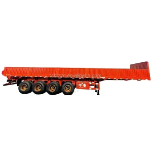 Factory Price 3/4/5 Axle 50/40/70/80 Ton 40 ft Loader Extendable Flatbed Trailer Truck Flatbed Semi-Trailer