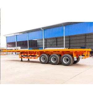 Factory Price 3/4 AXLE Single Tire 30-50ton Transport 20FT Cargo Containers Flatbed Trailer