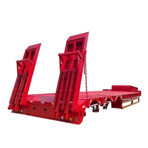 Factory Price 3 Axle 60 Ton Heavy Duty Lowbed Semi Trailer for Transport Construction Excavator Machinery