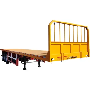 Factory Price 3 Axle Flat Bed Semi Trailer Cargo Transport Steel Truck Trailers