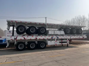 Factory Price 45Ft 40Ft Steel Semi-Trailers 2 Axle Container Trailer Flat Bed Flatbed Semi Trailer for Sale