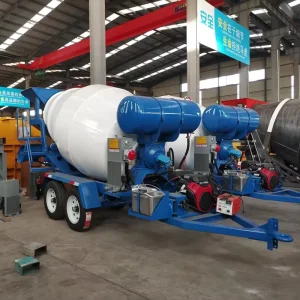 Factory Price High Efficiency Concrete Mixer Truck Tilting Drum Cement Tank Trailer With Engine Pump Gearbox And Bearing