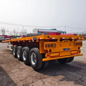 Factory Price Large Capacity Flatbed Semi-trailer for 20 Feet or 40 Feet Container Transportation Heavy Duty